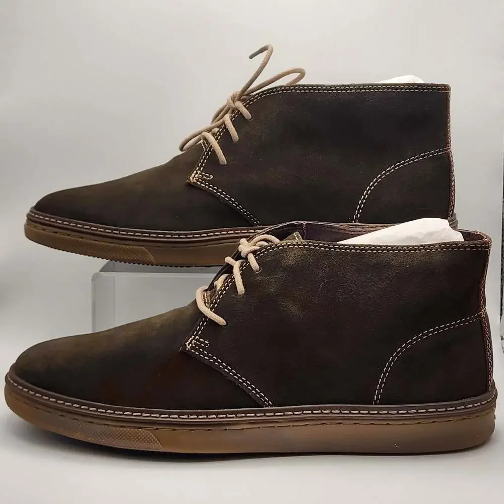 NIB Johnston & Murphy Men's Wallace Chukka Brown/Green Suede Boots Size 10.5M